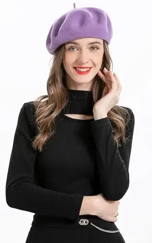 ZLYC Wool French Beret Hat Solid Color Beret Cap for Women Girls - 3