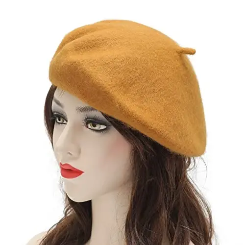 ZLYC Wool French Beret Hat Solid Color Beret Cap for Women Girls - 3