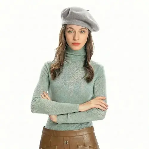 ZLYC Wool French Beret Hat Solid Color Beret Cap for Women Girls - ZLYC (1)