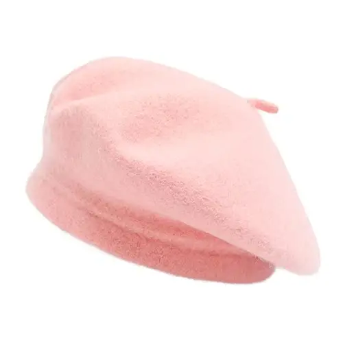 ZLYC Wool French Beret Hat Solid Color Beret Cap for Women Girls 