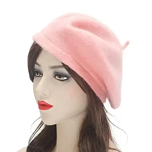ZLYC Wool French Beret Hat Solid Color Beret Cap for Women Girls - ZLYC (1)