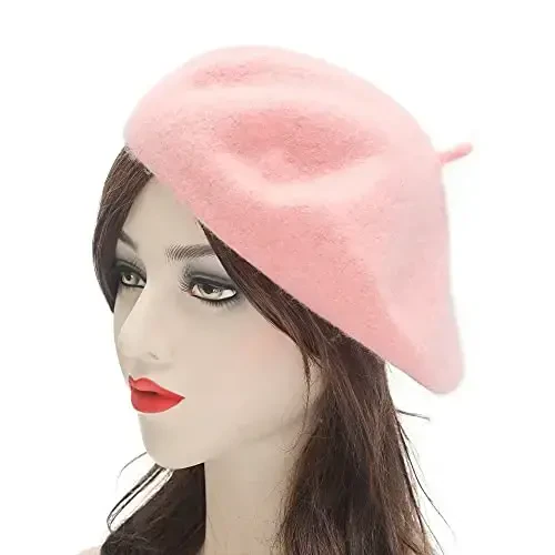 ZLYC Wool French Beret Hat Solid Color Beret Cap for Women Girls - 3