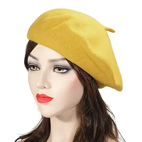 ZLYC Wool French Beret Hat Solid Color Beret Cap for Women Girls - 3