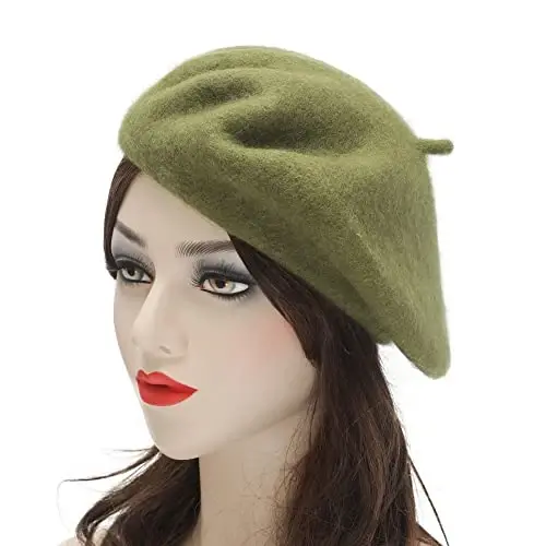 ZLYC Wool French Beret Hat Solid Color Beret Cap for Women Girls - 3