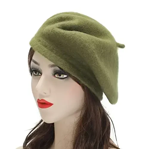 ZLYC Wool French Beret Hat Solid Color Beret Cap for Women Girls - 2
