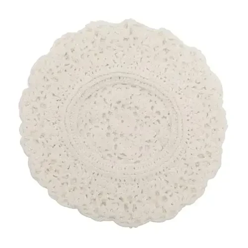 ZLYC Женщины Хлопок Мешковатый Берет Крючком Ручной Работы Вырез Цветочный Шапочка Бини - 5