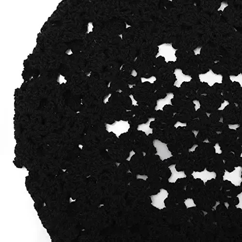 ZLYC Женская хлопковая мешковатая вязаная беретка ручной работы с вырезами, шапка-бини с цветочным узором - 7