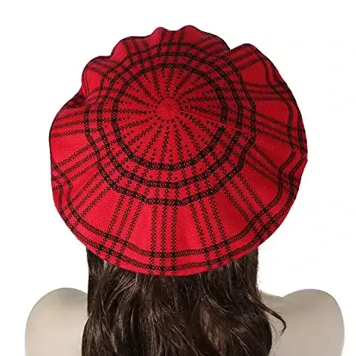 ЗЛЫС Женская беретка французского стиля, двусторонняя, трикотажная, теплая, утолщенная шапка для женщин и девушек - 6