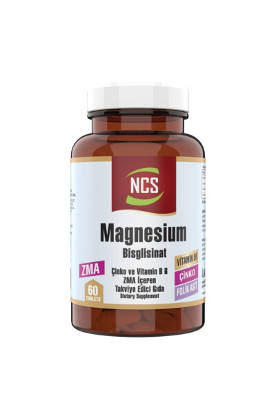 ZMA Magniy Bisglitsinat Sink Folik Kislota Vitamin B6 60 Tabletka - NCS