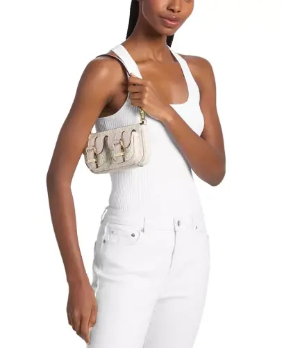 Zoe Small Convertible Slim Shoulder Handbag - Vanilla/Soft Pink - 5