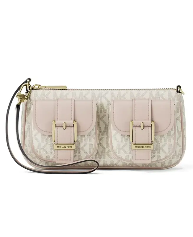 Zoe Small Convertible Slim Shoulder Handbag - Vanilla/Soft Pink - MICHAEL KORS