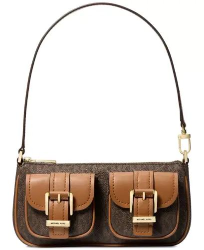 Zoe Small Convertible Slim Shoulder Bag - Brown/Acorn 