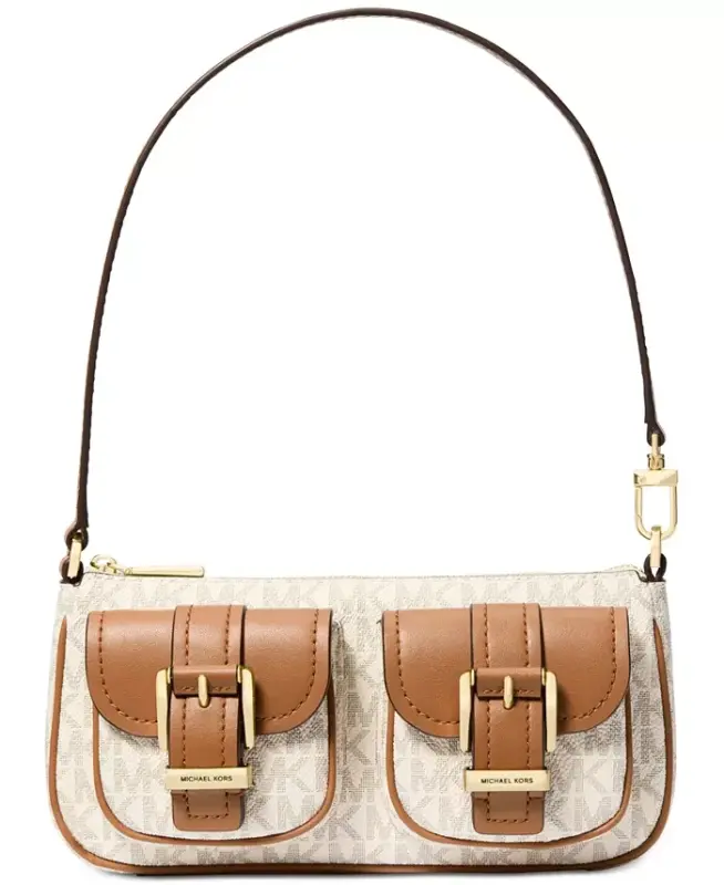 Zoe Small Convertible Shoulder Bag-Vanilla/acorn - MICHAEL KORS