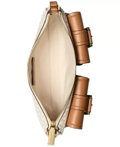 Zoe Small Convertible Shoulder Bag-Vanilla/acorn - 2