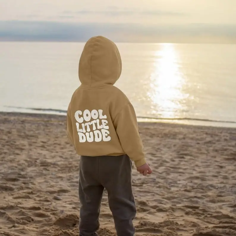 ZOELNIC Toddler Baby Boy Fall Winter Hooded Clothes Baby Boy Hoodie Tops Letter Printed Long Sleeve Sweatshirt - 4