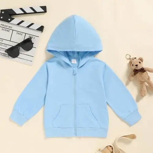 ZOELNIC Toddler Baby Boy Fall Winter Hooded Clothes Baby Boy Hoodie Tops Letter Printed Long Sleeve Sweatshirt - 6