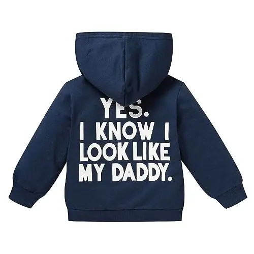 ZOELNIC Toddler Baby Boy Fall Winter Hooded Clothes Baby Boy Hoodie Tops Letter Printed Long Sleeve Sweatshirt - ZOELNIC