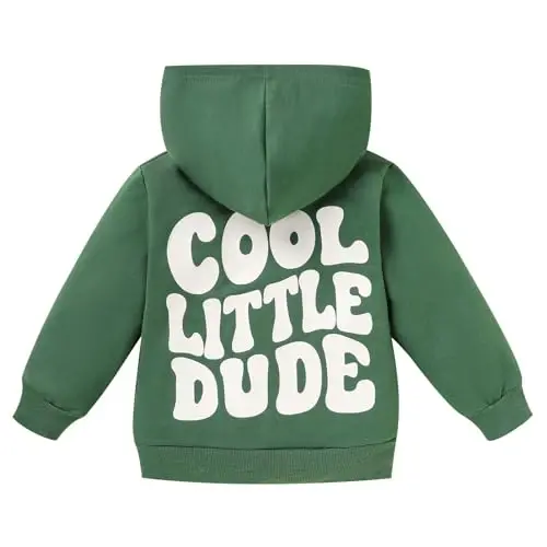 ZOELNIC Toddler Baby Boy Fall Winter Hooded Clothes Baby Boy Hoodie Tops Letter Printed Long Sleeve Sweatshirt - ZOELNIC