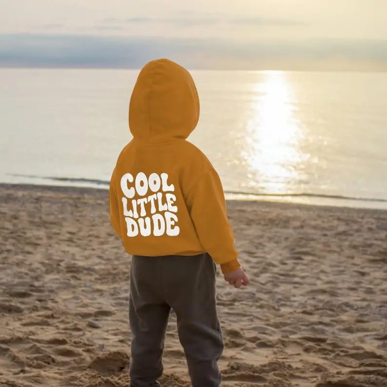 ZOELNIC Toddler Baby Boy Fall Winter Hooded Clothes Baby Boy Hoodie Tops Letter Printed Long Sleeve Sweatshirt - 4