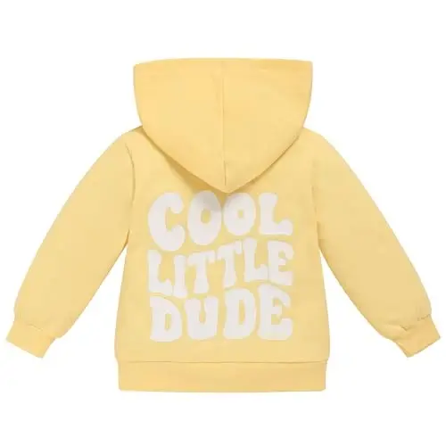ZOELNIC Toddler Baby Boy Fall Winter Hooded Clothes Baby Boy Hoodie Tops Letter Printed Long Sleeve Sweatshirt - 1