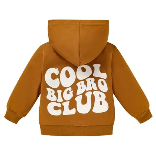 ZOELNIC Toddler Baby Boy Fall Winter Hooded Clothes Baby Boy Hoodie Tops Letter Printed Long Sleeve Sweatshirt - ZOELNIC