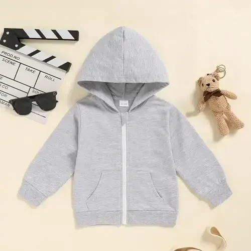 ZOELNIC Toddler Baby Boy Fall Winter Hooded Clothes Baby Boy Hoodie Tops Letter Printed Long Sleeve Sweatshirt - 6