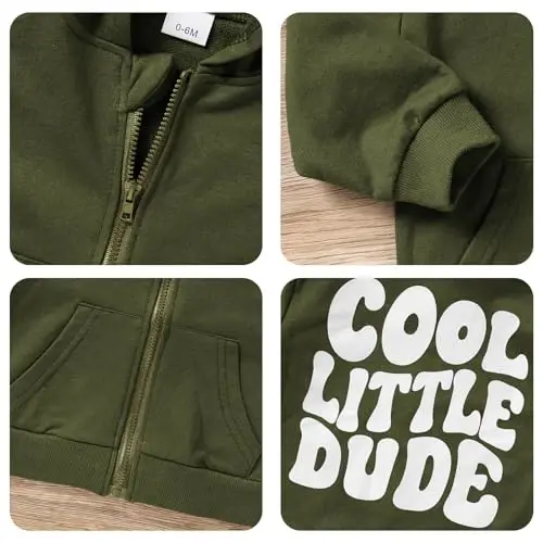 ZOELNIC Toddler Baby Boy Fall Winter Hooded Clothes Baby Boy Hoodie Tops Letter Printed Long Sleeve Sweatshirt - 5