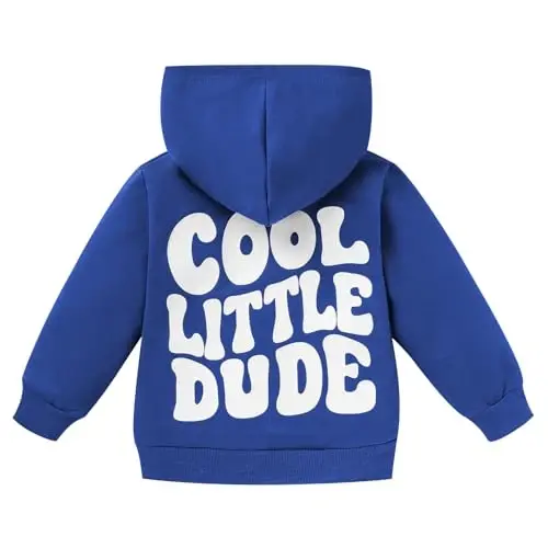 ZOELNIC Toddler Baby Boy Fall Winter Hooded Clothes Baby Boy Hoodie Tops Letter Printed Long Sleeve Sweatshirt - 1