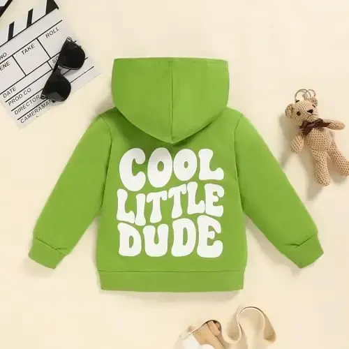 ZOELNIC Toddler Baby Boy Fall Winter Hooded Clothes Baby Boy Hoodie Tops Letter Printed Long Sleeve Sweatshirt - 3