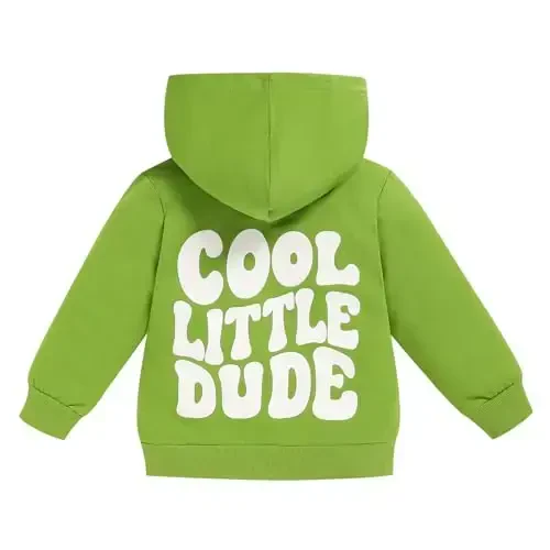 ZOELNIC Toddler Baby Boy Fall Winter Hooded Clothes Baby Boy Hoodie Tops Letter Printed Long Sleeve Sweatshirt 