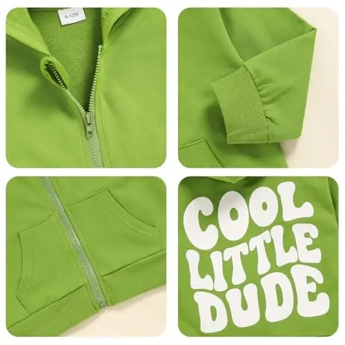 ZOELNIC Toddler Baby Boy Fall Winter Hooded Clothes Baby Boy Hoodie Tops Letter Printed Long Sleeve Sweatshirt - 4