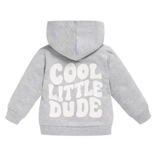ZOELNIC Toddler Baby Boy Fall Winter Hooded Clothes Baby Boy Hoodie Tops Letter Printed Long Sleeve Sweatshirt 