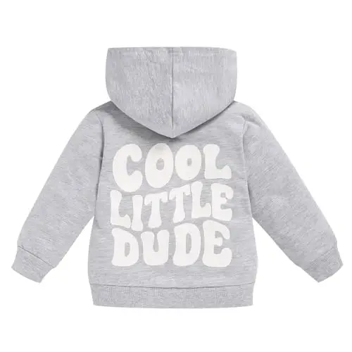 ZOELNIC Toddler Baby Boy Fall Winter Hooded Clothes Baby Boy Hoodie Tops Letter Printed Long Sleeve Sweatshirt - 1