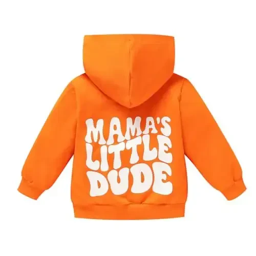 ZOELNIC Toddler Baby Boy Fall Winter Hooded Clothes Baby Boy Hoodie Tops Letter Printed Long Sleeve Sweatshirt - 1