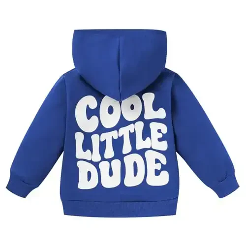 ZOELNIC Toddler Baby Boy Fall Winter Hooded Clothes Baby Boy Hoodie Tops Letter Printed Long Sleeve Sweatshirt - ZOELNIC