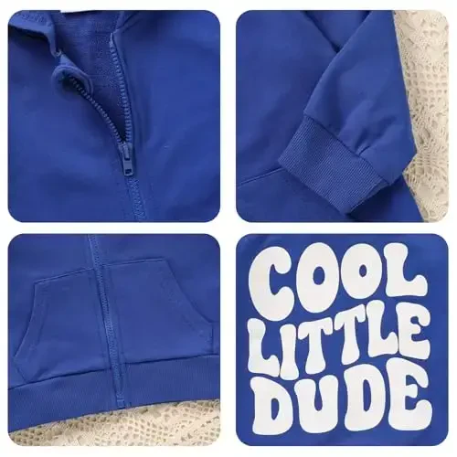 ZOELNIC Toddler Baby Boy Fall Winter Hooded Clothes Baby Boy Hoodie Tops Letter Printed Long Sleeve Sweatshirt - 5