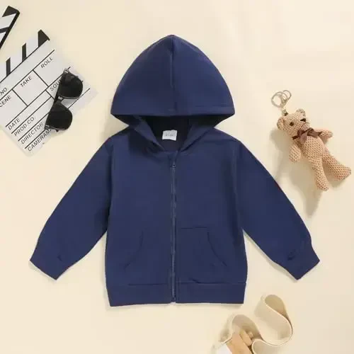 ZOELNIC Toddler Baby Boy Fall Winter Hooded Clothes Baby Boy Hoodie Tops Letter Printed Long Sleeve Sweatshirt - 6