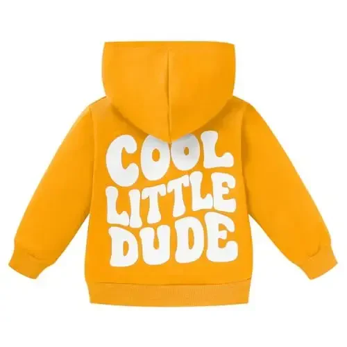 ZOELNIC Toddler Baby Boy Fall Winter Hooded Clothes Baby Boy Hoodie Tops Letter Printed Long Sleeve Sweatshirt - ZOELNIC