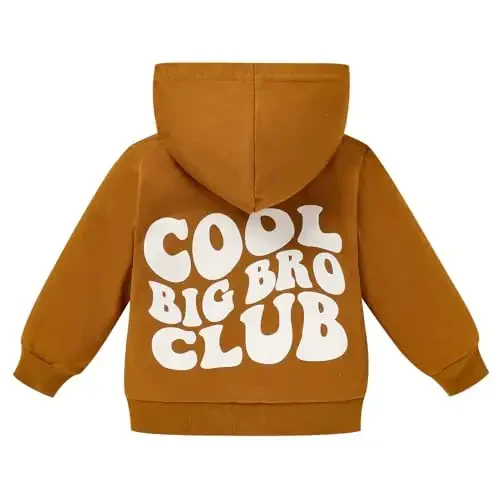 ZOELNIC Toddler Baby Boy Fall Winter Hooded Clothes Baby Boy Hoodie Tops Letter Printed Long Sleeve Sweatshirt - 1