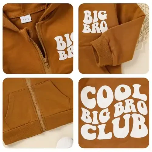 ZOELNIC Toddler Baby Boy Fall Winter Hooded Clothes Baby Boy Hoodie Tops Letter Printed Long Sleeve Sweatshirt - 6