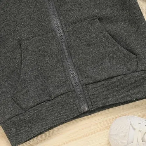 ZOELNIC Toddler Baby Boy Fall Winter Hooded Clothes Baby Boy Hoodie Tops Letter Printed Long Sleeve Sweatshirt - 5