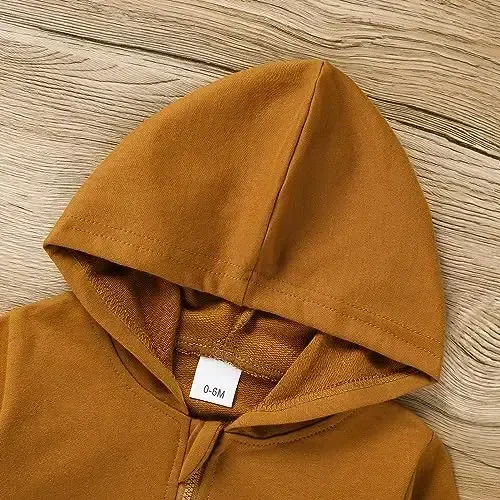 ZOELNIC Toddler Baby Boy Fall Winter Hooded Clothes Baby Boy Hoodie Tops Letter Printed Long Sleeve Sweatshirt - MODAZONE