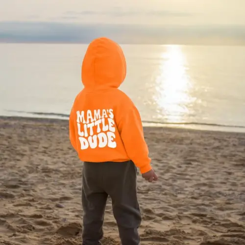 ZOELNIC Toddler Baby Boy Fall Winter Hooded Clothes Baby Boy Hoodie Tops Letter Printed Long Sleeve Sweatshirt - 4