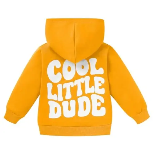 ZOELNIC Toddler Baby Boy Fall Winter Hooded Clothes Baby Boy Hoodie Tops Letter Printed Long Sleeve Sweatshirt - 1