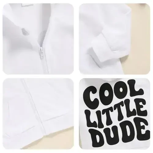 ZOELNIC Toddler Baby Boy Fall Winter Hooded Clothes Baby Boy Hoodie Tops Letter Printed Long Sleeve Sweatshirt - 5