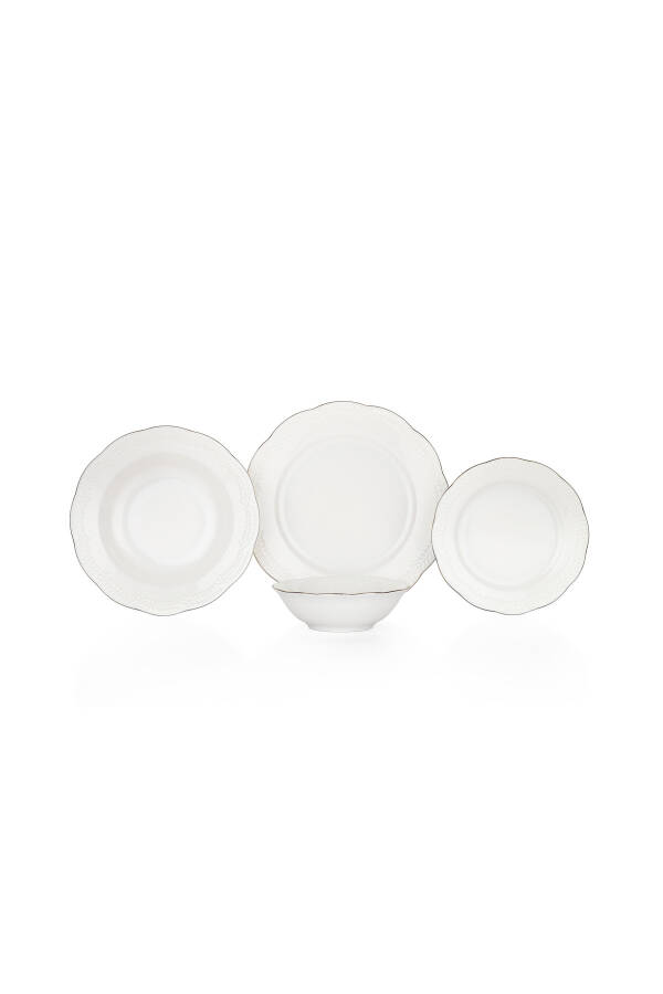 Zoey 24-Piece Dinner Set - Platinum - 9