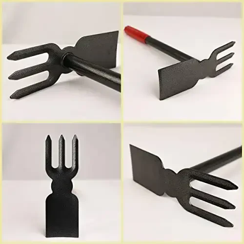 ZOG Garden Small Hand Digger and Hoe Combo Garden Tool,Garden Hoe and Cultivato,Dual Headed Weeding Tool,Hand Tiller is Bend Proof,Non-Slip Handle & Anti-Rust Head (Small-1) - 6