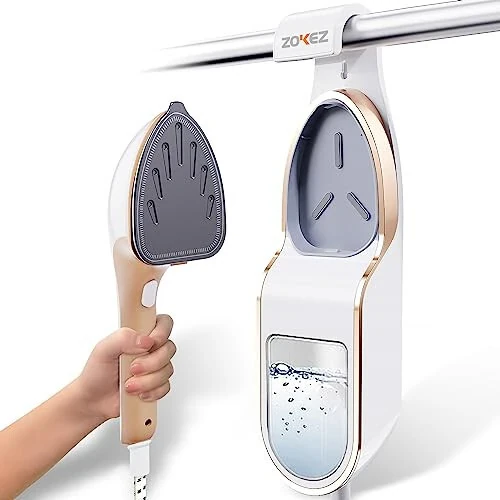 ZOKEZ Handheld Steamer for Clothes, 1500W Extra Large Soleplate, 330ml Detachable Tank, 2-in-1 Horizontal & Vertical Use, Fabric Wrinkles Remover, No Water Leak and Auto-Off - ZOKEZ