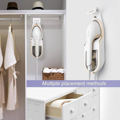 ZOKEZ Handheld Steamer for Clothes, 1500W Extra Large Soleplate, 330ml Detachable Tank, 2-in-1 Horizontal & Vertical Use, Fabric Wrinkles Remover, No Water Leak and Auto-Off - 6