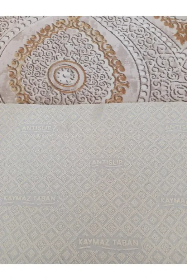 Золотой классический моющийся нескользящий ковер для гостиной, ванной, балкона, детской - 2